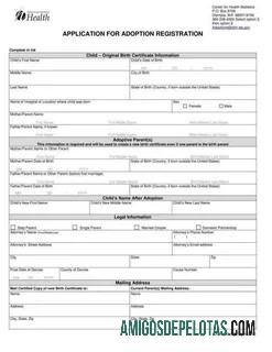 Certificado de Adoção do Registro de Saúde Pública de Nova York exemplo real